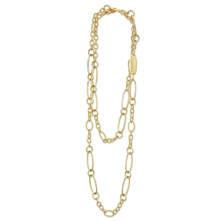 Signature Caviar 18K Gold Link Necklace