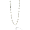 A versatile cultured freshwater pearl strand joined by sterling silver and four fluted accent stations.