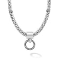 A timeless circle pendant set in sterling silver on a signature Caviar beaded necklace.