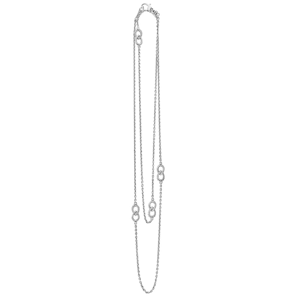 Full view of Fluted Link Station Long Necklace