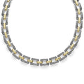 18K gold and sterling silver Caviar beading forms this statement collar necklace.
