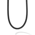 A black ceramic Caviar beaded necklace that is finished with signature lobster clasp.