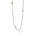 Sterling silver beaded necklace accented by 18k gold Caviar beading and fluting.