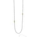 Sterling silver necklace with 18K gold Caviar beading and fluted accents. Ideal to style with various necklaces for a unique look.