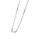 Beloved Oval Plate Necklace in sterling silver featuring 18K gold caviar beading, highlighted by a central oval pendant, showcasing LAGOS's dedication to elegance and craftsmanship.