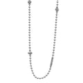 Sterling silver beaded necklace accented by Caviar beaded and fluted accents.