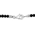 Caviar Icon Onyx Necklace featuring black onyx beads with sterling silver caviar beading and fluted accents, finished with a silver lobster-claw clasp.