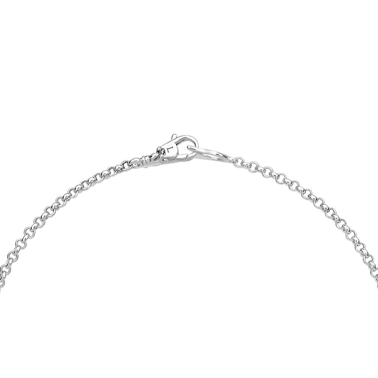 Rare Wonders Five Station Honeybee Necklace features a silver link chain with five honeybee accents, 18K gold beading, and a lobster clasp.