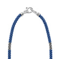 Blue Caviar Ultramarine Silver Station Ceramic Beaded Necklace 3mm