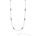 A white ceramic and sterling silver Caviar beaded necklace that is finished with signature lobster clasp.
