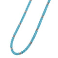 Blue Caviar Silver Station Ceramic Beaded Necklace 5mm features sky-blue caviar beads with sterling silver caviar beading, showcasing vibrant color and refined texture.