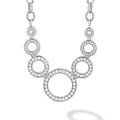Seven diamond circles with Caviar links form this statement necklace. LAGOS diamonds are the highest quality natural stones.