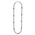Blue Caviar Ultramarine Ceramic Three Bead Station Caviar Necklace