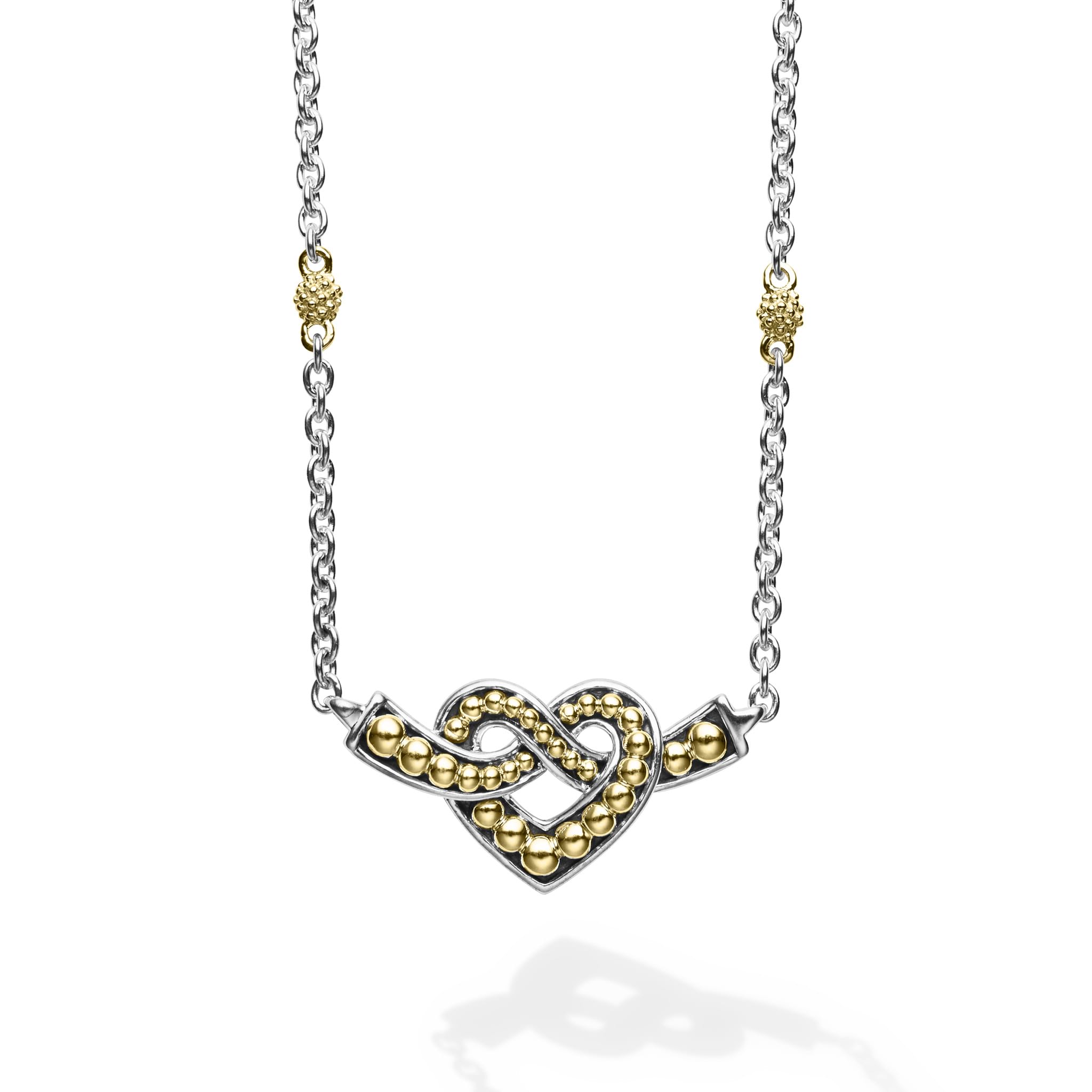 Beloved Two-Tone Heart Chain Necklace – LAGOS