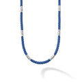 An ultramarine ceramic and sterling silver Caviar beaded necklace that is finished with signature lobster clasp.
