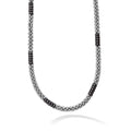 A black ceramic and sterling silver Caviar beaded necklace that is finished with signature lobster clasp.