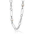 Five cultured freshwater pearl stations on a signature sterling silver Caviar beaded link necklace.