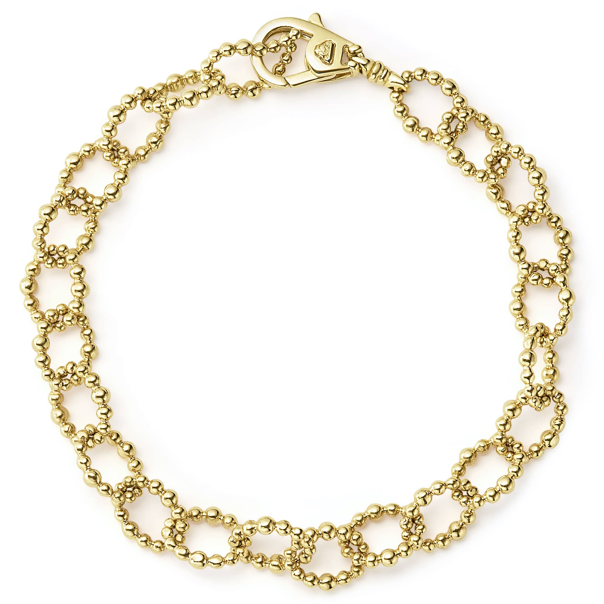 Fluted links of 18k gold form this classic bracelet.