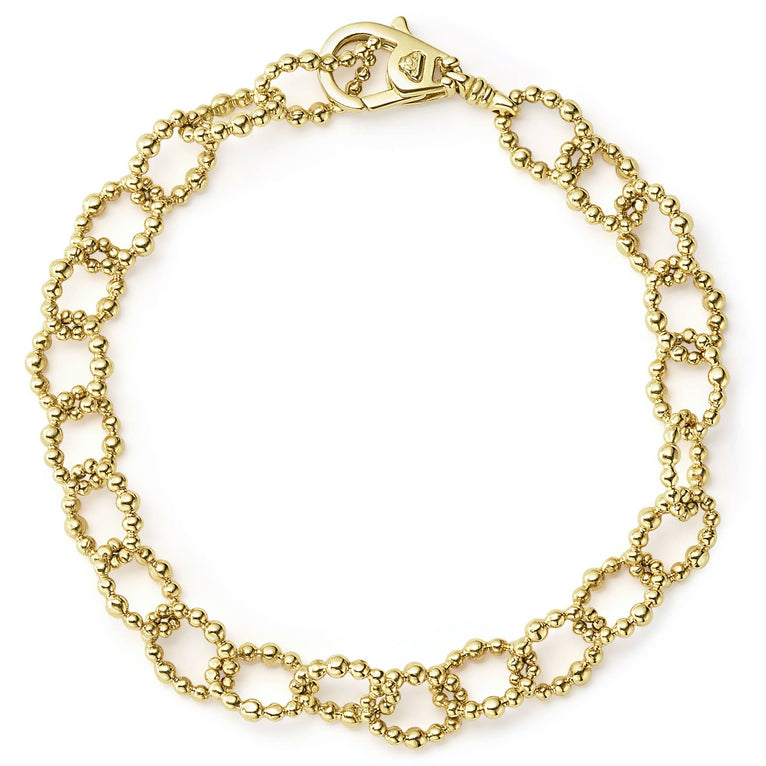 Fluted links of 18k gold form this classic bracelet.