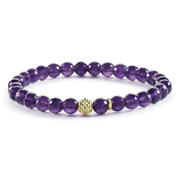 Lagos Caviar Icon Amethyst Gold Station Bead Bracelet