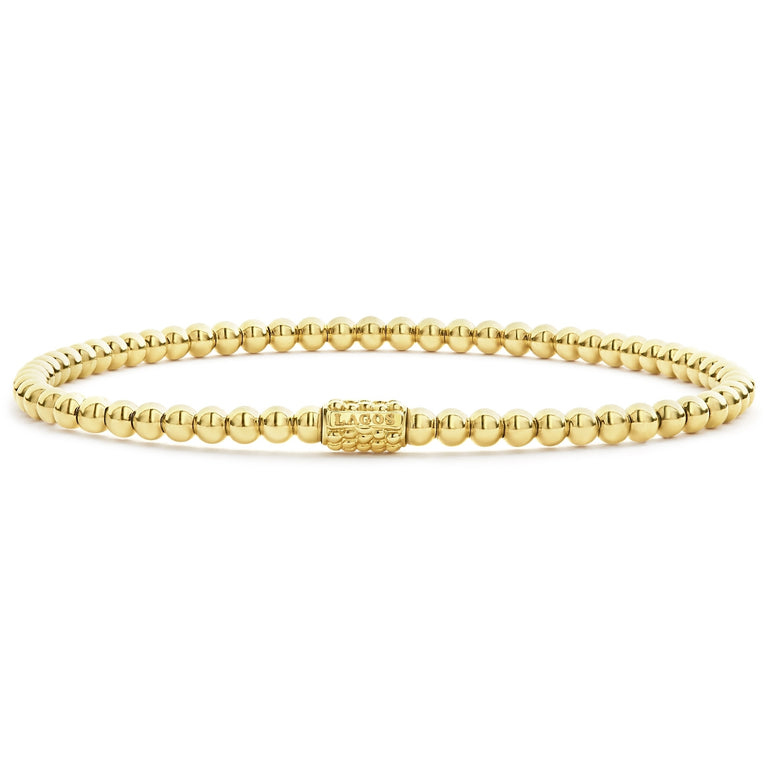 14k Gold Beaded Bracelets with Diamond Accents – Vivien Frank Designs