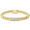 Pavé diamonds highlighted by 18K gold Caviar beading form this signature bracelet. LAGOS diamonds are the highest quality natural stones.