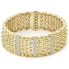 Three diamond stations highlighted by dramatic 18K gold Caviar beading form this bracelet. LAGOS diamonds are the highest quality natural stones.