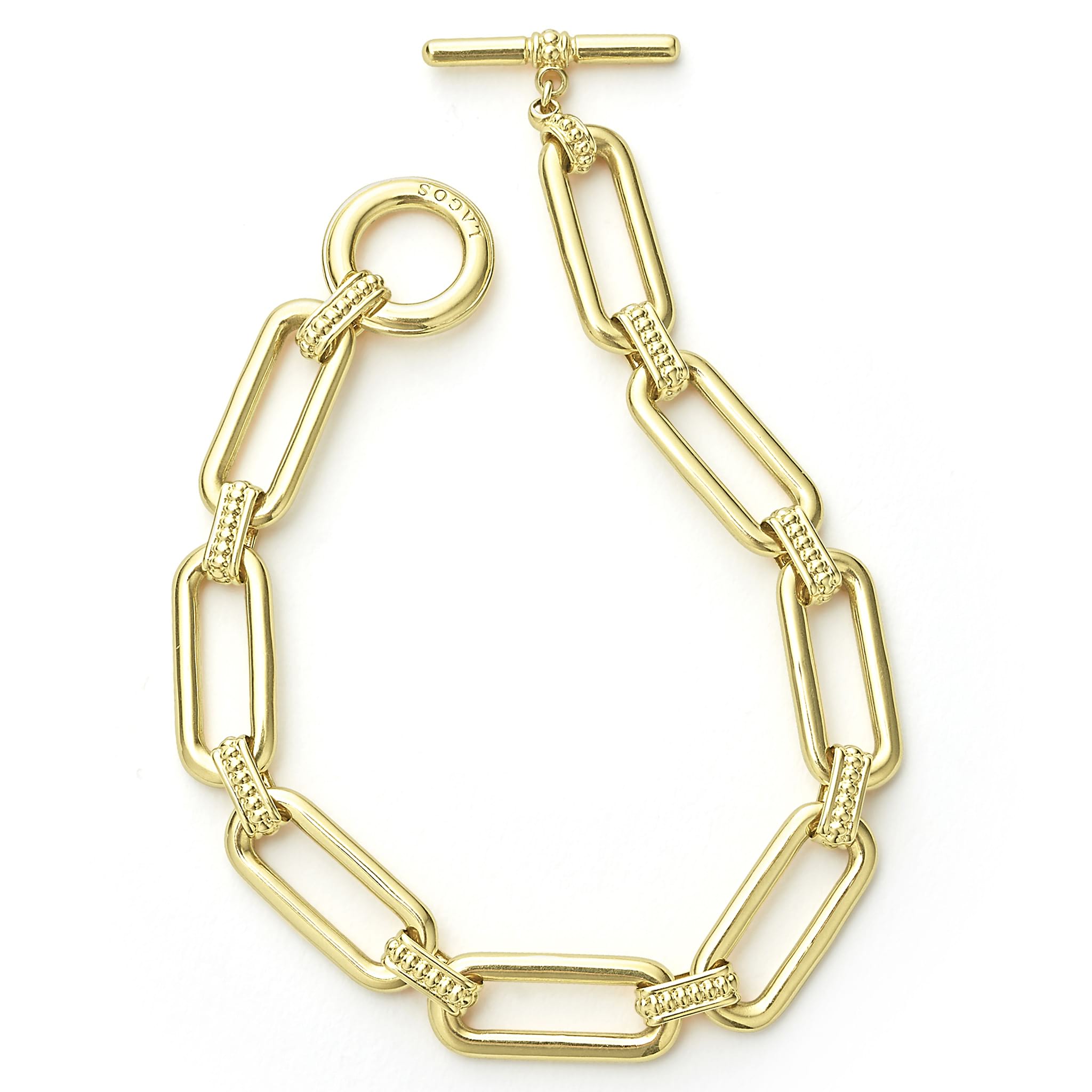 Signature Caviar 18K Gold Elongated Link Bracelet