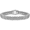 Perfectly contrasted sterling silver forms this signature Caviar bracelet.