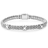 Easy to wear, classic Caviar beading accented by three sterling silver x stations on this detailed LAGOS bracelet.