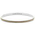 Front View of Sterling Silver and 18K Gold Beaded Bangle Bracelet