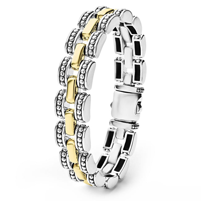 High Bar Two-Tone Caviar Link Bracelet – LAGOS