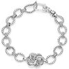 Love Knot collection sterling silver link bracelet detailing a highly polished and Caviar beaded love knot.Additional sizes may be available. Please contact customercare@lagos.com or call 877-925-4305.