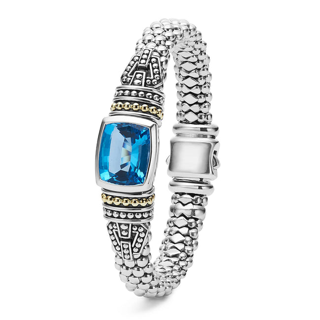 9mm Swiss Blue Topaz Caviar Bracelet | Caviar Color | LAGOS Jewelry