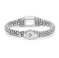 Rittenhouse Prasiolite Caviar Bracelet 9mm: Multi-strand silver-tone bracelet with a square-cut centerpiece, polished metal beads, and a silver clasp.