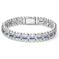 A LAGOS Exclusive. Sterling silver Caviar link bracelet with precious blue sapphire gemstone detailing.
