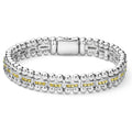 A LAGOS Exclusive. Sterling silver Caviar link bracelet with precious yellow sapphire sapphire gemstone detailing.
