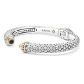  8mm: Sterling silver bangle with 18K gold accents, featuring citrine gemstone endcaps and signature Caviar beading, showcasing Lagos' elegance.