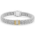 Pavé diamonds highlighted by 18K gold with sterling silver Caviar beading. LAGOS diamonds are the highest quality natural stones.