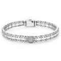 A single pavé diamond station set by sterling silver Caviar beading forms this signature link bracelet. LAGOS diamonds are the highest quality natural stones.