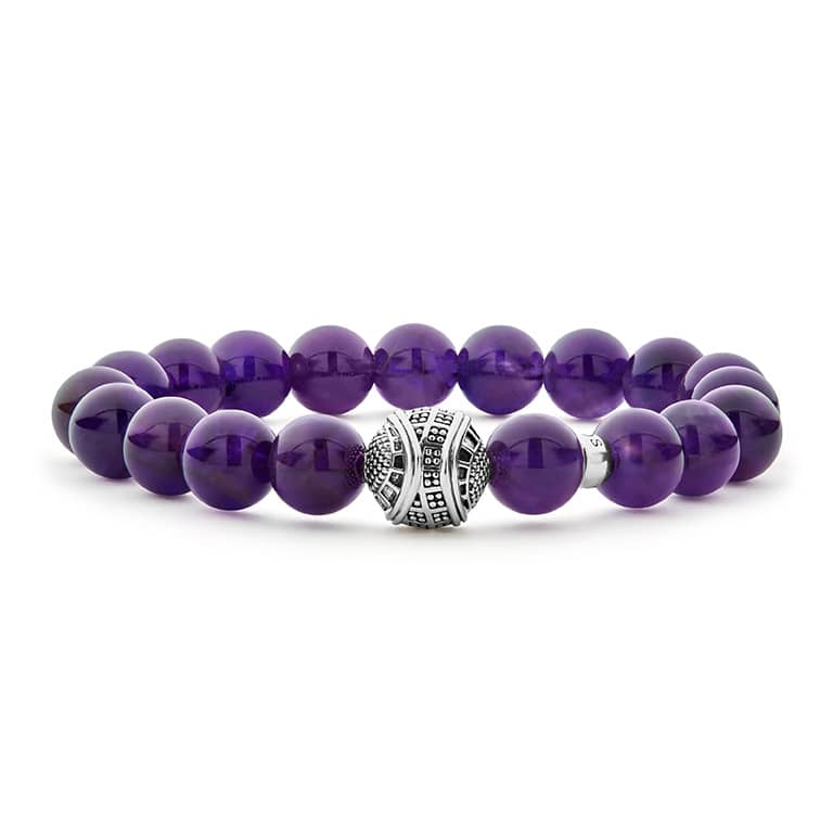 Exclusively at LAGOS. Gemstone bracelet detailing a sterling silver station inspired by Keep Memory Alive's architectural masterpiece in Las Vegas created by Frank Gehry. 100% of the purchase will benefit Keep Memory Alive.Learn More at https://www.k