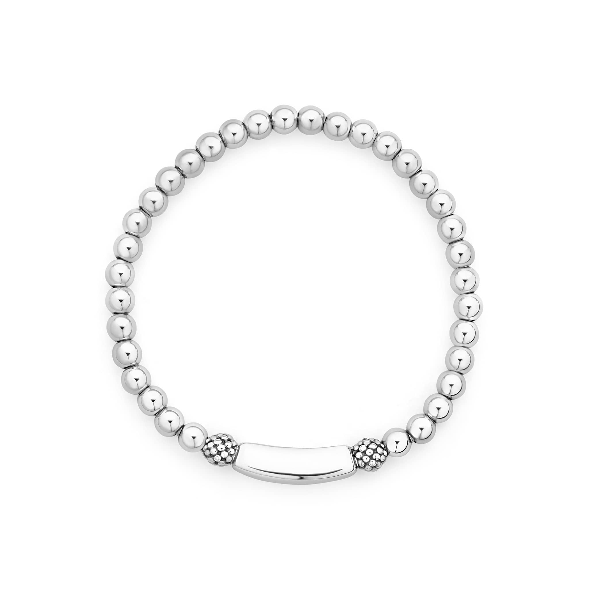 Silver bead bracelet stretch store