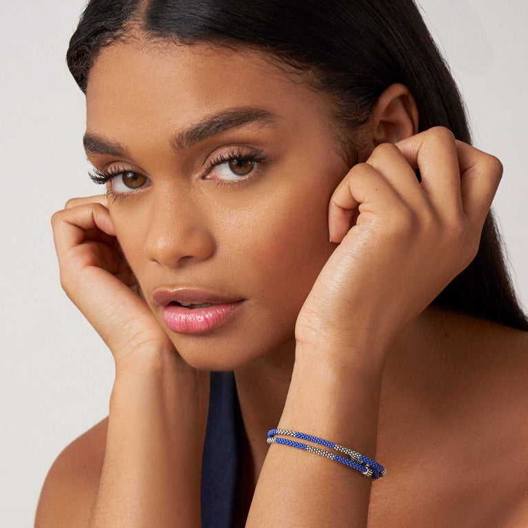 Blue Caviar Ultramarine Ceramic Beaded Wrap Bracelet