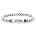 Sterling silver bracelet with a highly polished station with XOXO engraved.