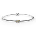 Four diamond and 18k gold knot motifs accent this sterling silver Caviar beaded bangle bracelet. LAGOS diamonds are the highest quality natural stones.