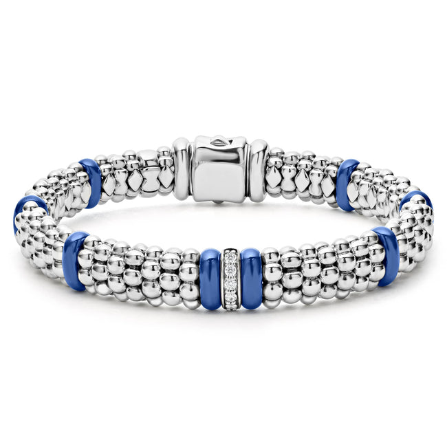 Blue Caviar Single Station Diamond Caviar Bracelet | 9mm – LAGOS