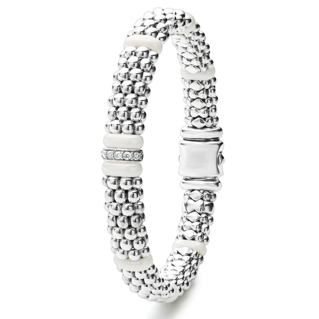 White Caviar Single Station Diamond Caviar Bracelet | 9mm – LAGOS