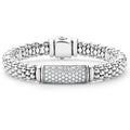 Pavé diamonds and sterling silver Caviar beading form this beautiful 9mm rope bracelet. LAGOS diamonds are the highest quality natural stones.