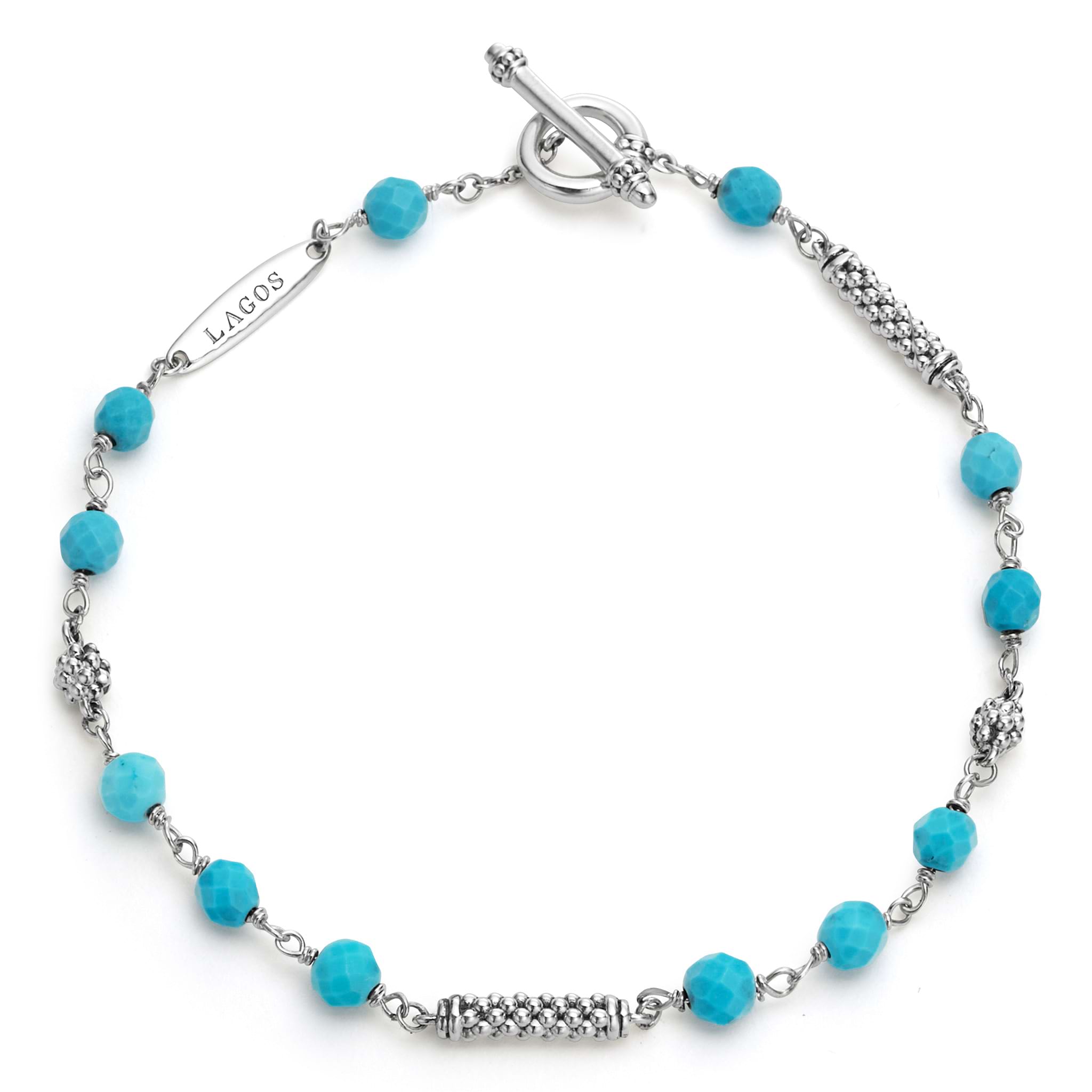 Lagos Bead Stretch Bracelet in Turquoise
