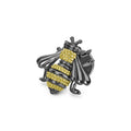 Rare Wonders Large Honeybee Pin with sterling silver, adorned with 18K gold caviar beading and black rhodium accents, showcasing LAGOS' elegance and intricate craftsmanship.